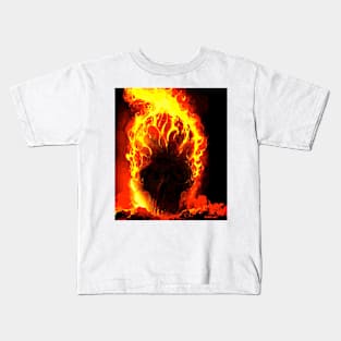 SKULL ON FIRE Kids T-Shirt